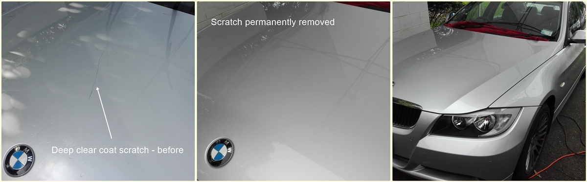 Scratches removed in car panels