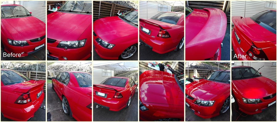 Oxidised red Holden restored